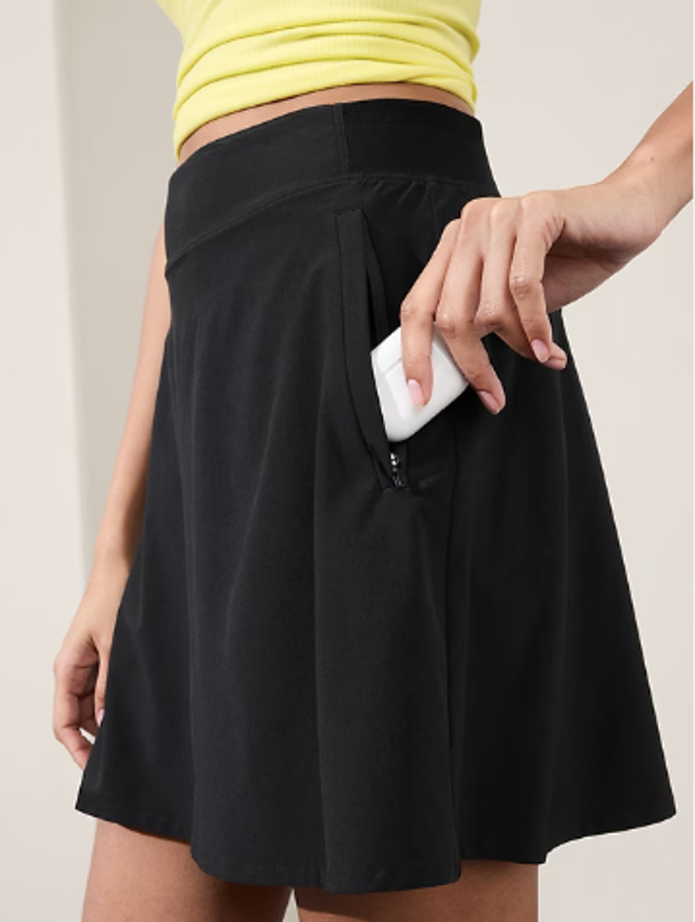 Athleta 2 black Brooklyn Heights high rise skort skirt casual comfort light cool